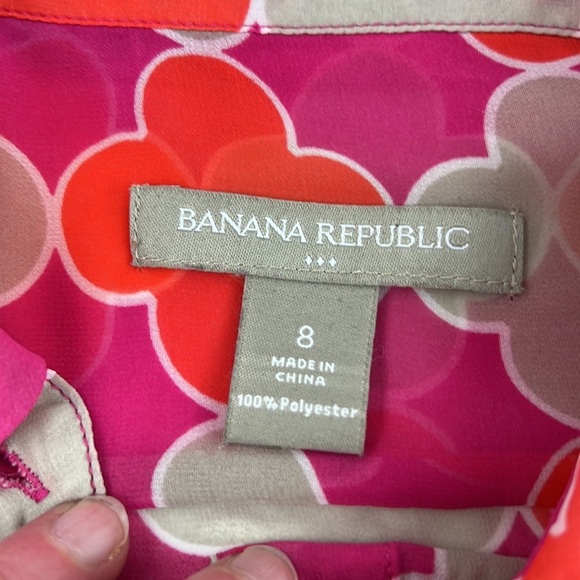 Banana Republic Factory sheer  patterned lightweight sleeveless button down tank - Picture 3 of 7